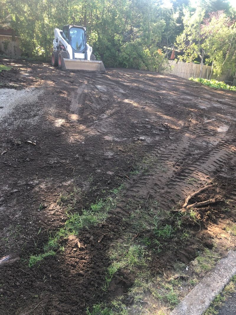 Angelscape bobcat grading and site prep on a North Jersey job