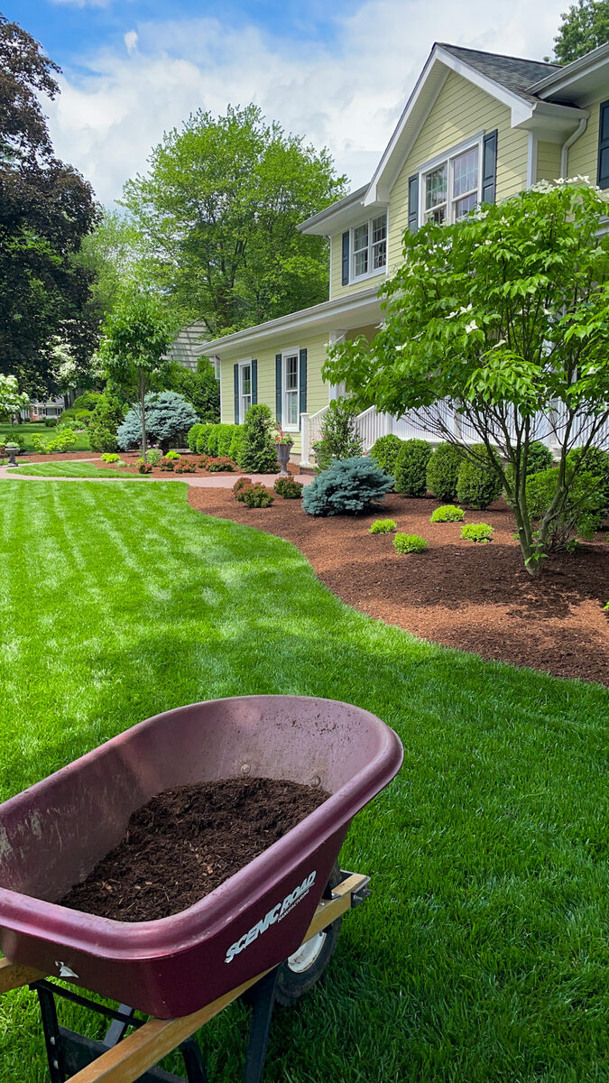 Finished landscaping project by Angelscape LLC in Bergen County NJ